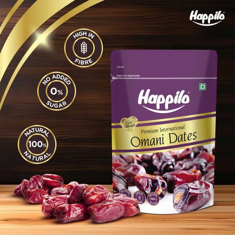 Happilo Premium Omani Dates|Naturally Sweet Khajur|No Added Sugar