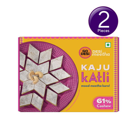 Premium Kaju Katli, 61% Cashew | Burfi | Kaju Katri | Sweets by GO DESi Combo