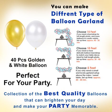 Golden Birthday Decoration Kit | Banner-Metallic Balloons-Glue Dot and More | Pack Of 47 | Party Propz