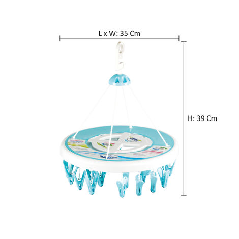 Joyo Plastics 24 Clip Cloth Hanging Hanger (Colour May Vary)