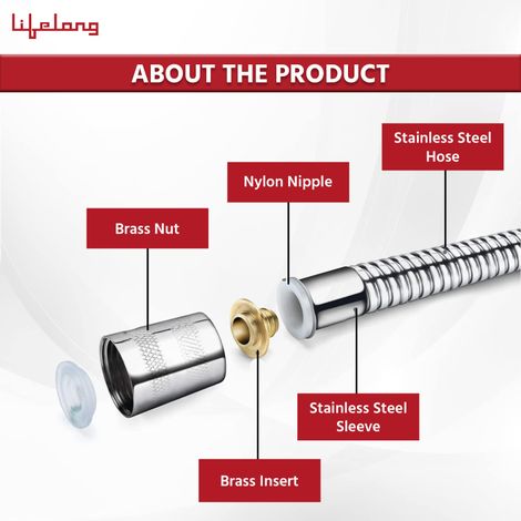 Lifelong Llbahf09 Abs Health Faucet With Ss-304 Grade 1.25 M | Jet Spray For Toilet