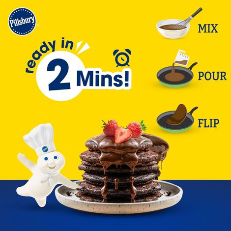 Pillsbury Chocolate Flavour Pancake Mix 2-Minute Pancake Mix For Kids | No-Preservatives