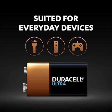 Duracell Alkaline 9V Battery | Long-lasting |Pack of 1