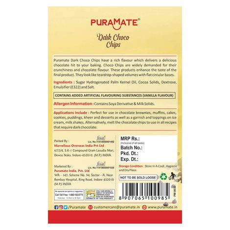 Puramate Dark Compound | Chocolate Chip