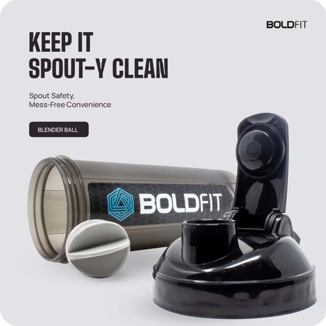 Boldfit Gym Typhoon Shaker Bottle 700 ml | 100% Leakproof - Black