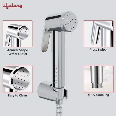 Lifelong Llbahf09 Abs Health Faucet With Ss-304 Grade 1.25 M | Jet Spray For Toilet