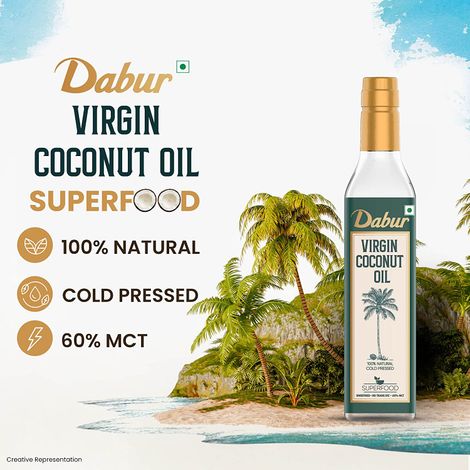 Dabur Virgin Coconut Cold Pressed Oil (Nariyal Oil)