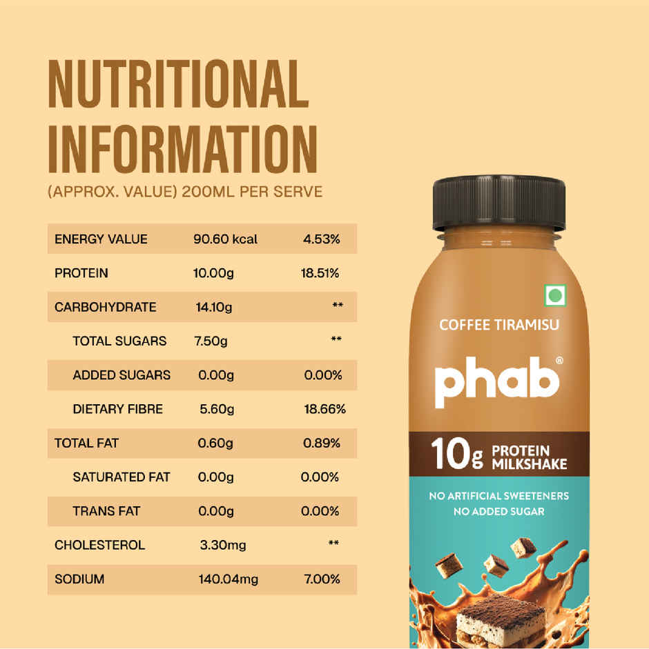 Phab Coffee Tiramisu 10g Protein Milkshake