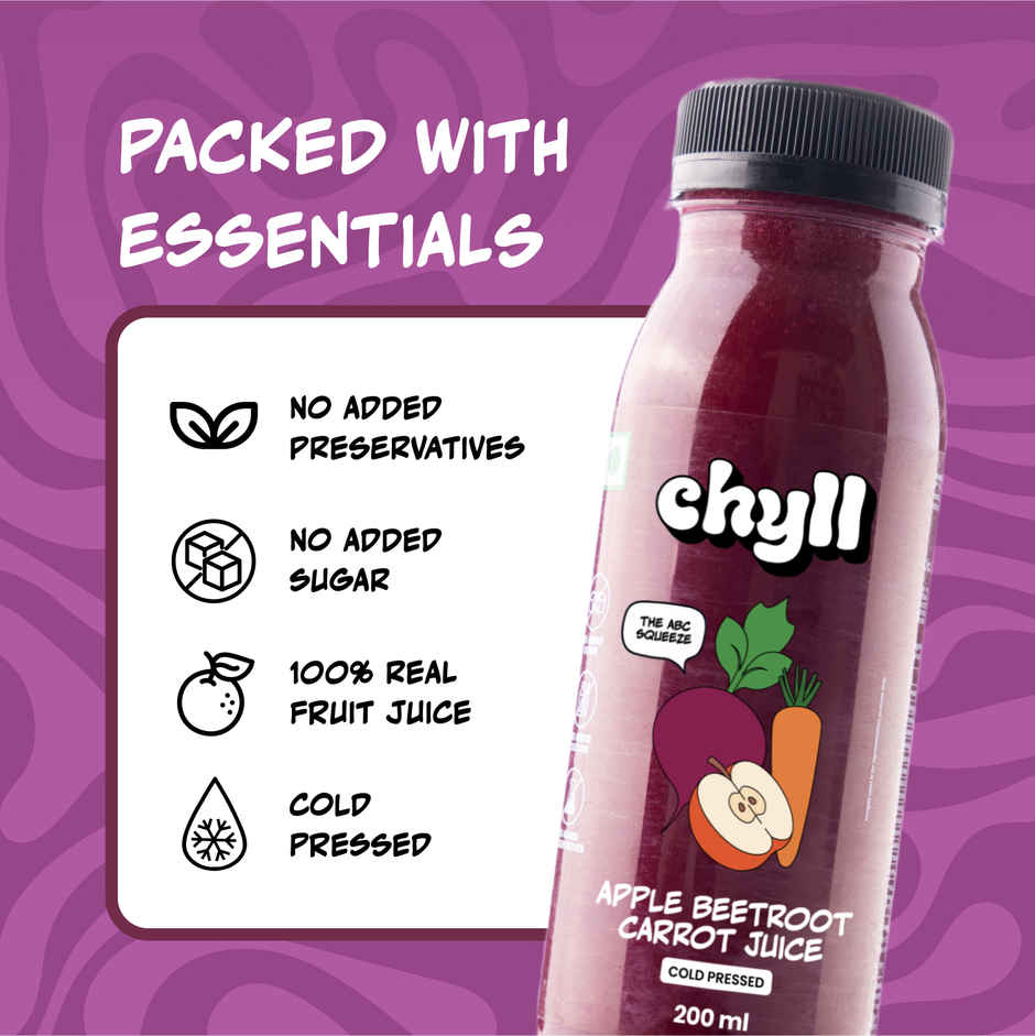 Chyll Fresh Apple Beetroot Carrot Juice - Cold Pressed Combo