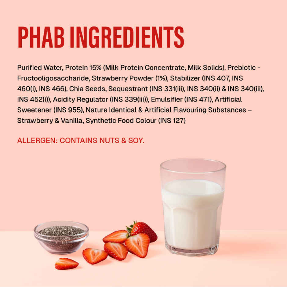 Phab Strawberries And Cream 18g Protein Milkshake