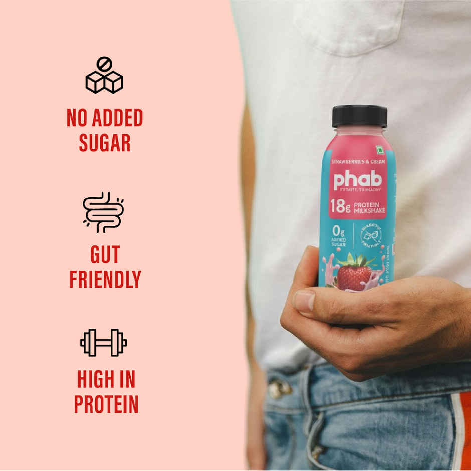 Phab Strawberries And Cream 18g Protein Milkshake