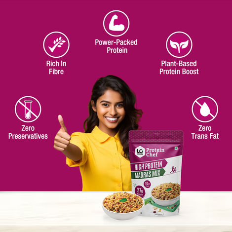 Protein Chef Madras High Protein Mixture Namkeen (Healthy Snacks - No Transfat, No Preservatives)