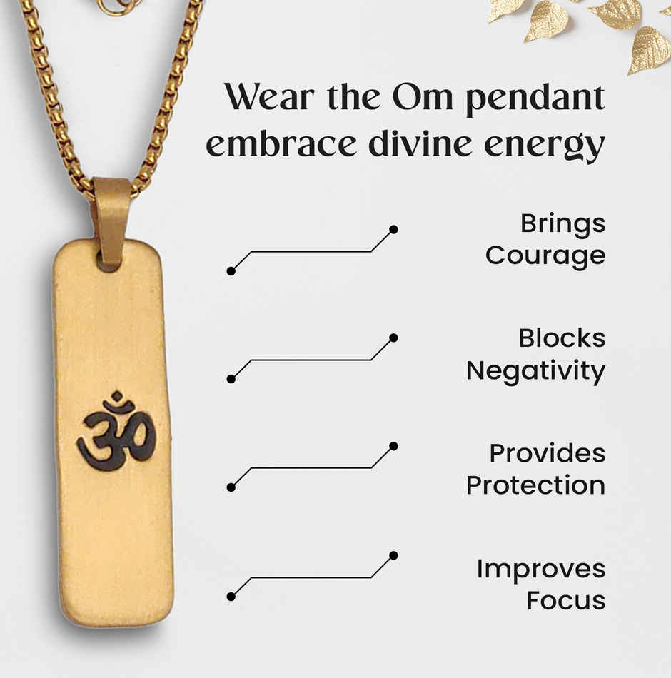 Astrotalk Gold Plated Om Pendant