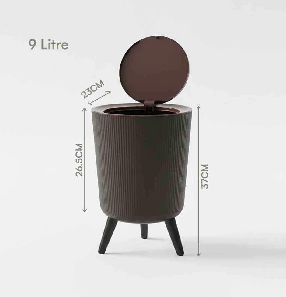 House of Quirk Trash Can with Lid for Bathroom, Kitchen, Modern Office | Black