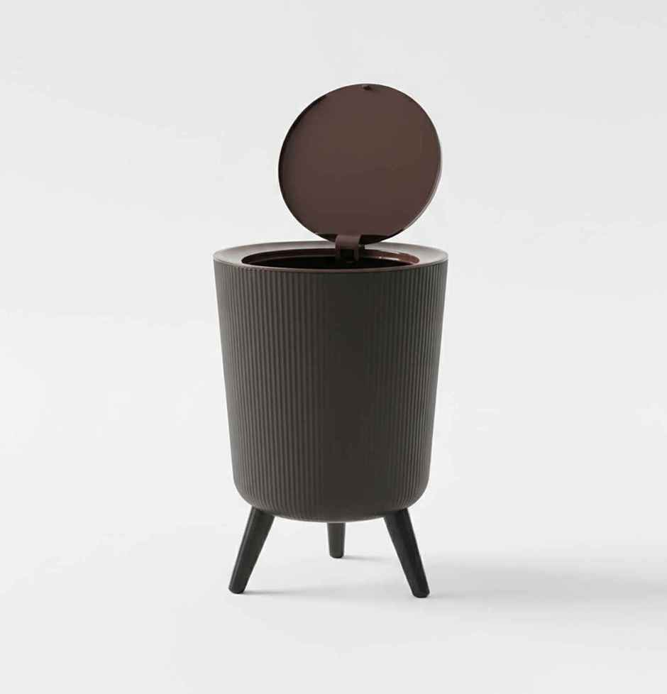 House of Quirk Trash Can with Lid for Bathroom, Kitchen, Modern Office | Black