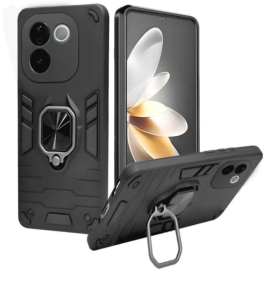 Artistque Case for Vivo T3 Pro 5g / Iqoo Z9s Pro 5g Back Cover - Ring Stand Armor Cover