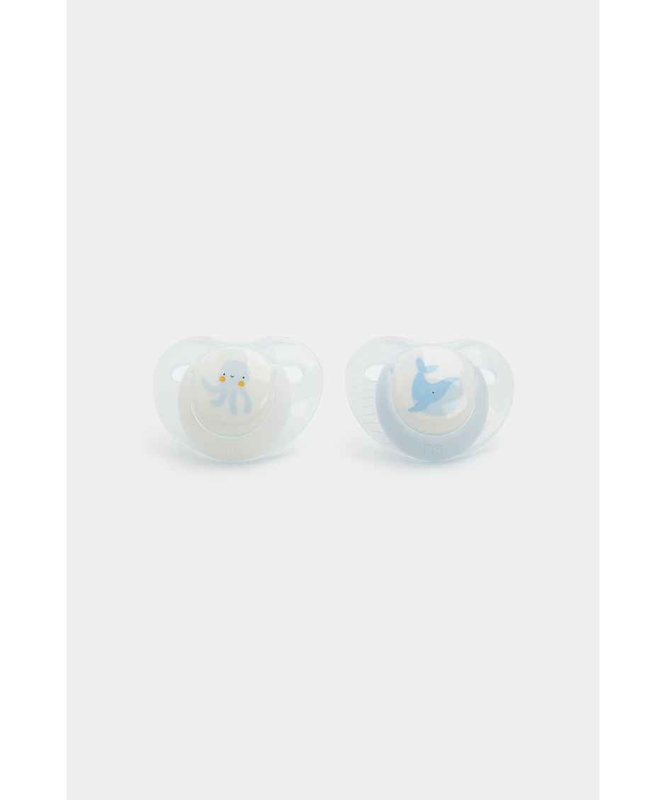 Mothercare Octopus &Amp;Amp; Whale Soothers Blue Pack Of 2