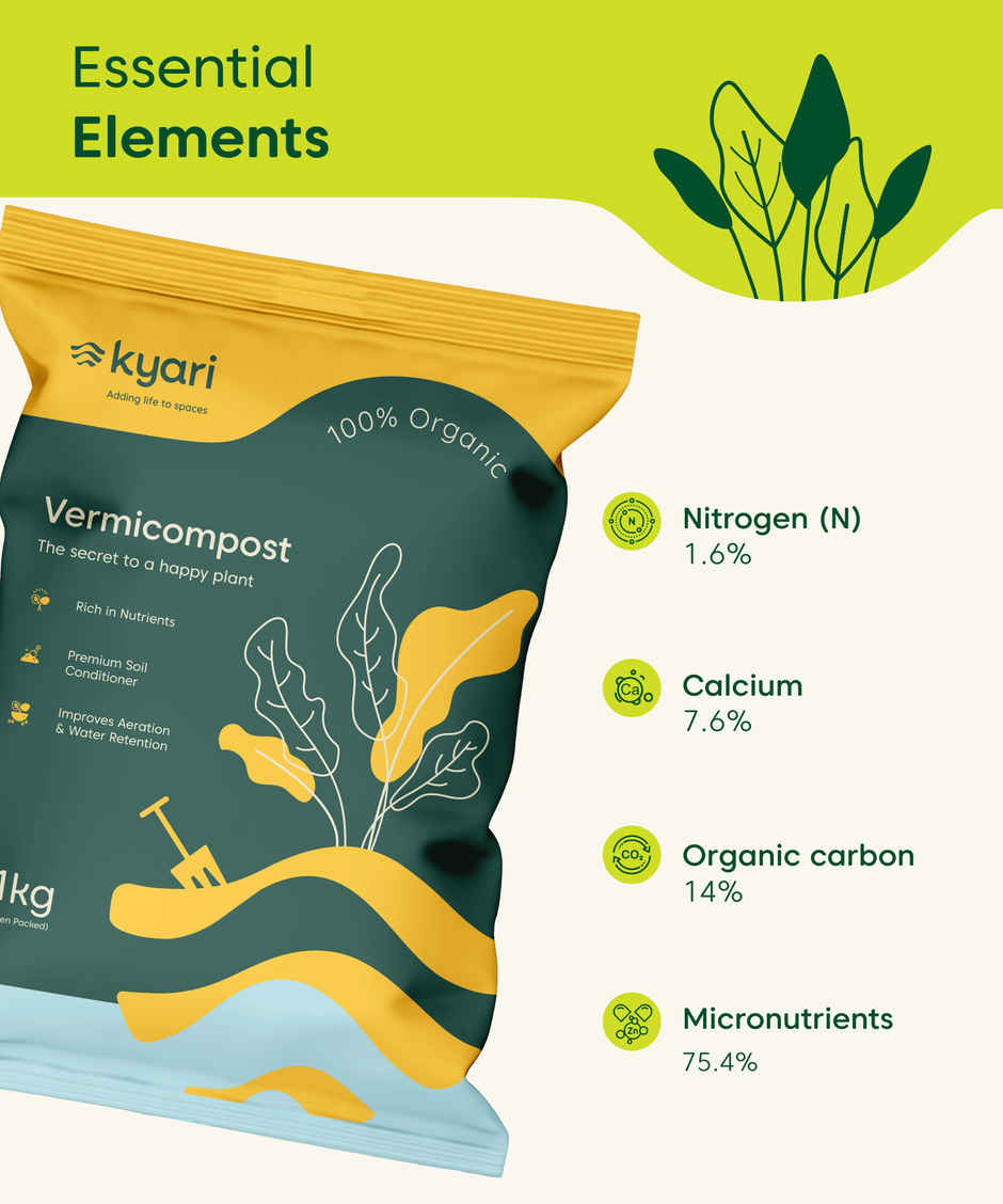 Kyari Vermicompost for Plants I Organic Fertilizer & Manure | 1 kg