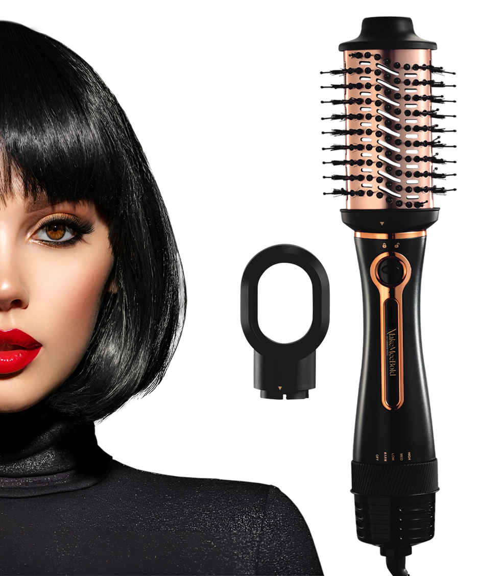 Urban Yog 3-In-1 Hot Air Brush | Dryer, Straightener & Volumizer, 1200W, Rose Gold
