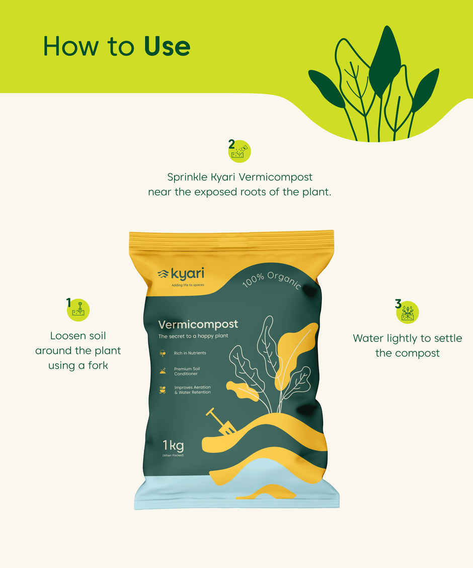 Kyari Vermicompost for Plants I Organic Fertilizer & Manure | 1 kg
