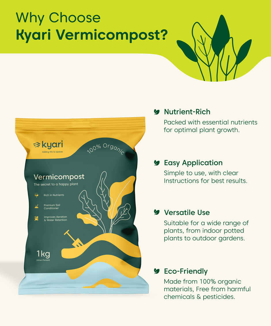 Kyari Vermicompost for Plants I Organic Fertilizer & Manure | 1 kg