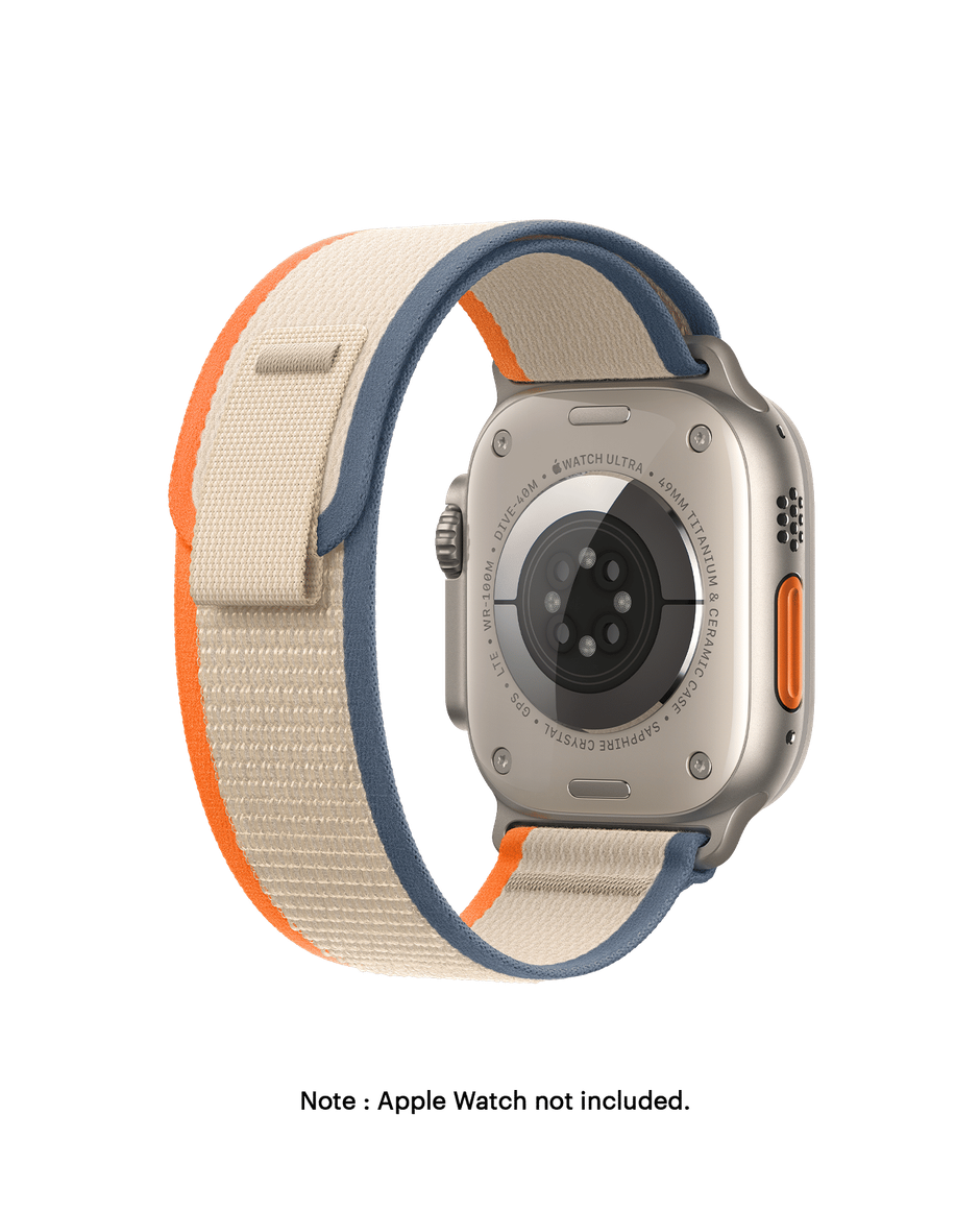 DailyObjects (42/44/45/46/49/Series10 46mm) Orange-Beige Pull Tab Nylon Weave WatchBand