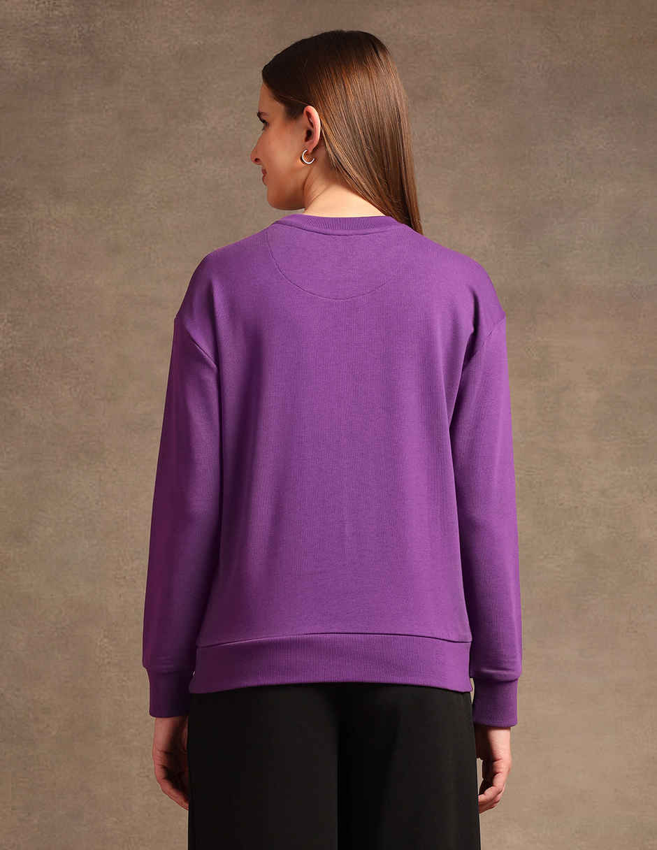 U.S. Polo Assn. Women's Winter Drop Shoulder Sweatshirt | Purple - L