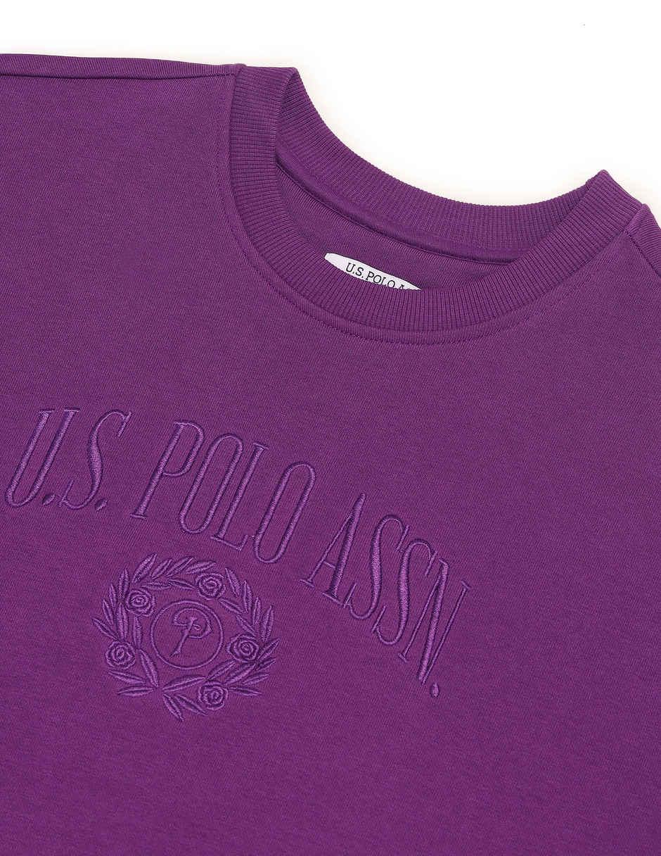 U.S. Polo Assn. Women's Winter Drop Shoulder Sweatshirt | Purple - L