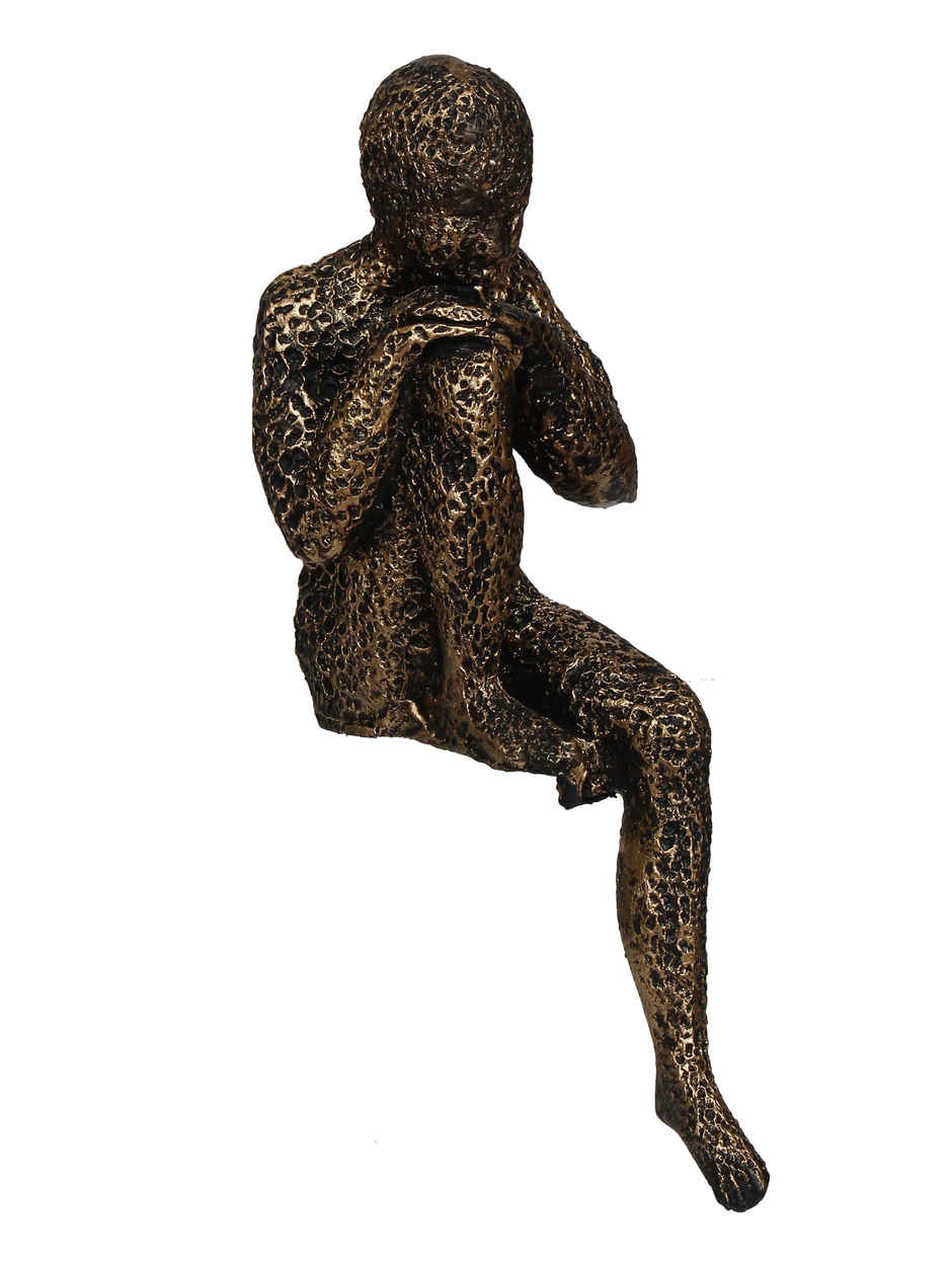 eCraftIndia Brown Resin Man Statue Sitting In Thinking Position Showpiece