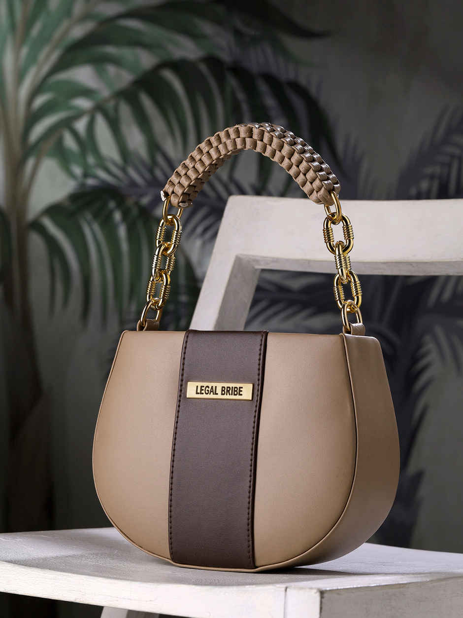 Legal Bribe Women's Knitted Handle Sling Bag | LB1969 | Khaki