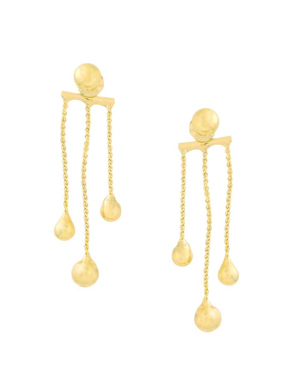 Yellow Chimes Drop Earrings for Women | Gold Plated Golden Earrings