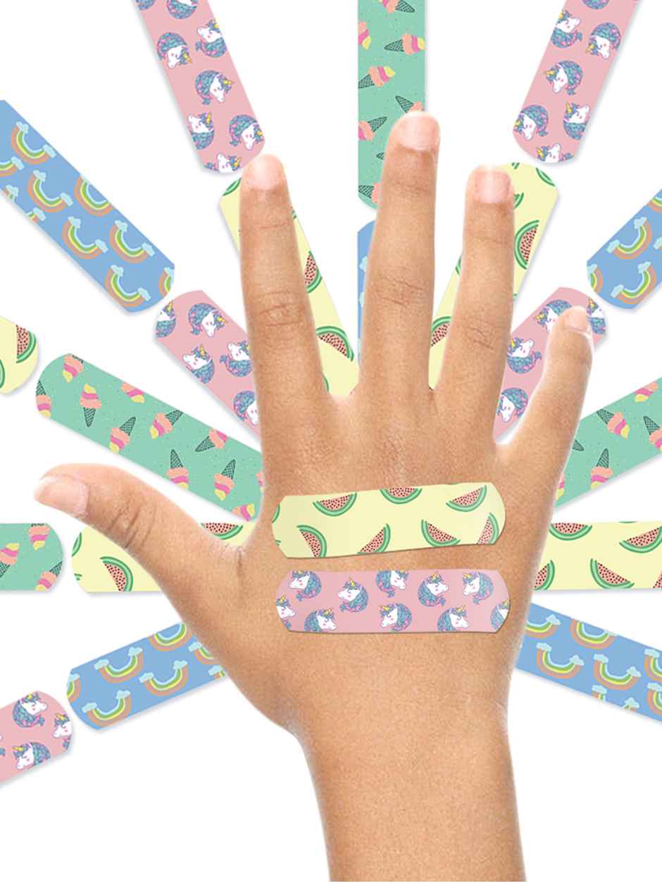 Ouchie Non-Toxic Printed Bandages Double Combo - Pink Blink & Fantasy Creatures