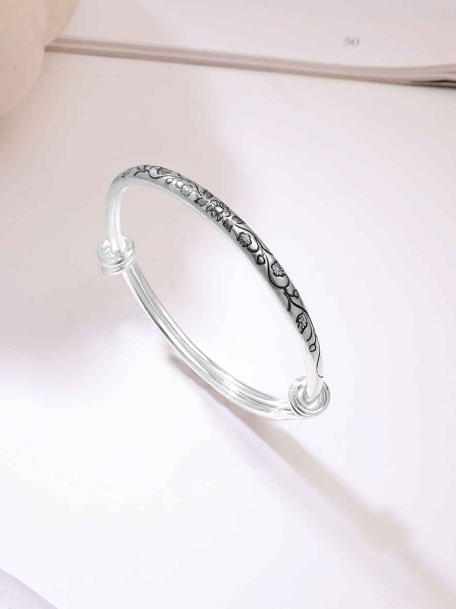 Yellow Chimes Women Silver-Toned Adjustable Kada Bracelet