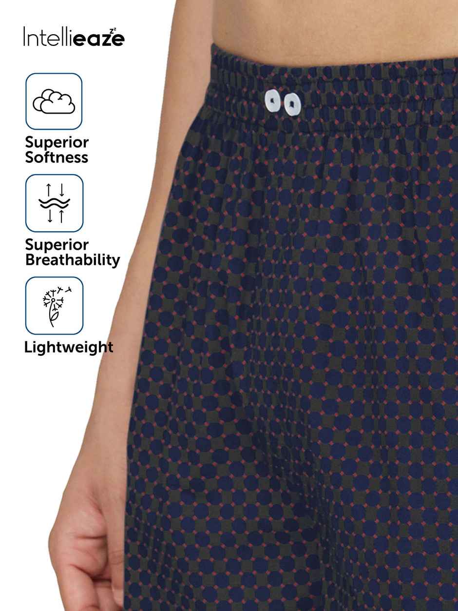 XYXX Men's Cotton Printed Boxer Shorts with Side Pockets, Blue Circle| XL