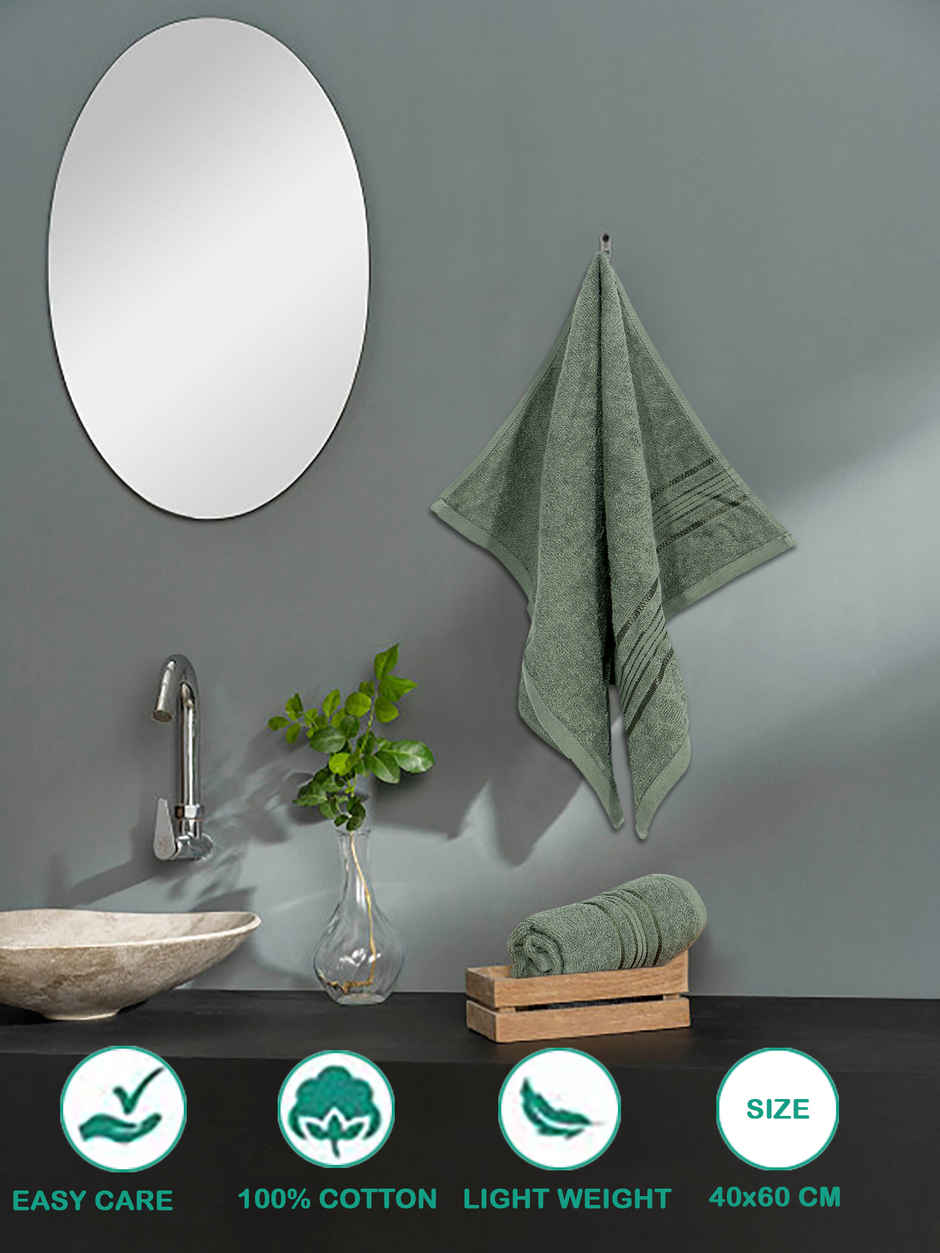 Dream Living Pure Cotton Hand Towel 400 Gsm | Olive - 40 x 60 cm