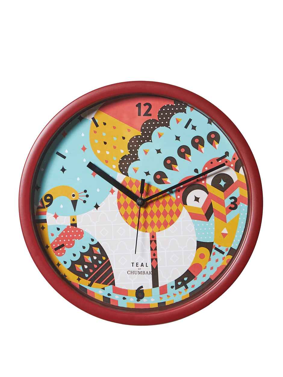 Teal By Chumbak | Peacock Pride Wall Clock | Assorted