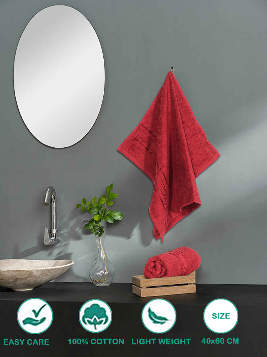 Dream Living Pure Cotton Hand Towel 400 Gsm | Maroon - 40 x 60 cm