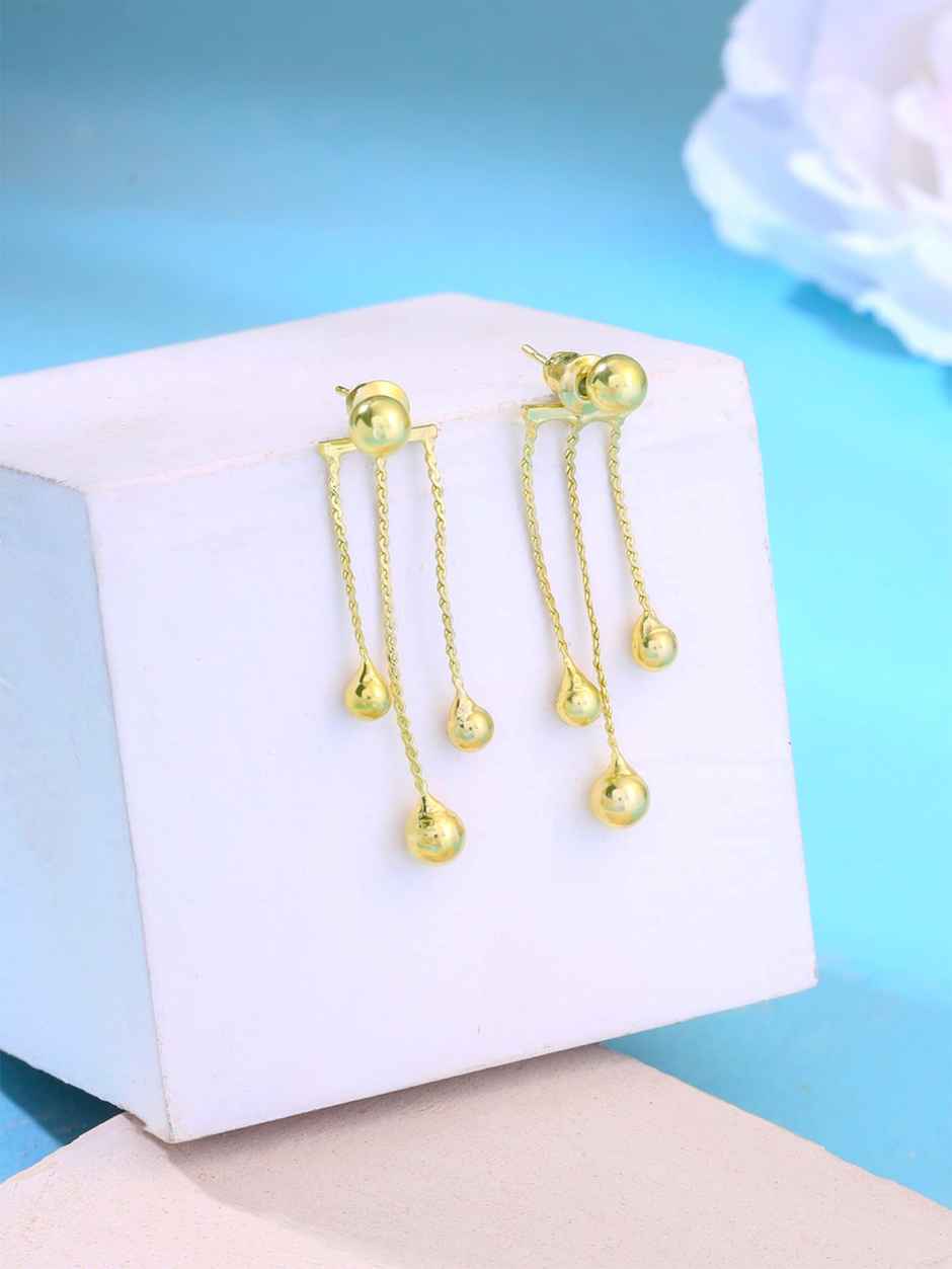 Yellow Chimes Drop Earrings for Women | Gold Plated Golden Earrings