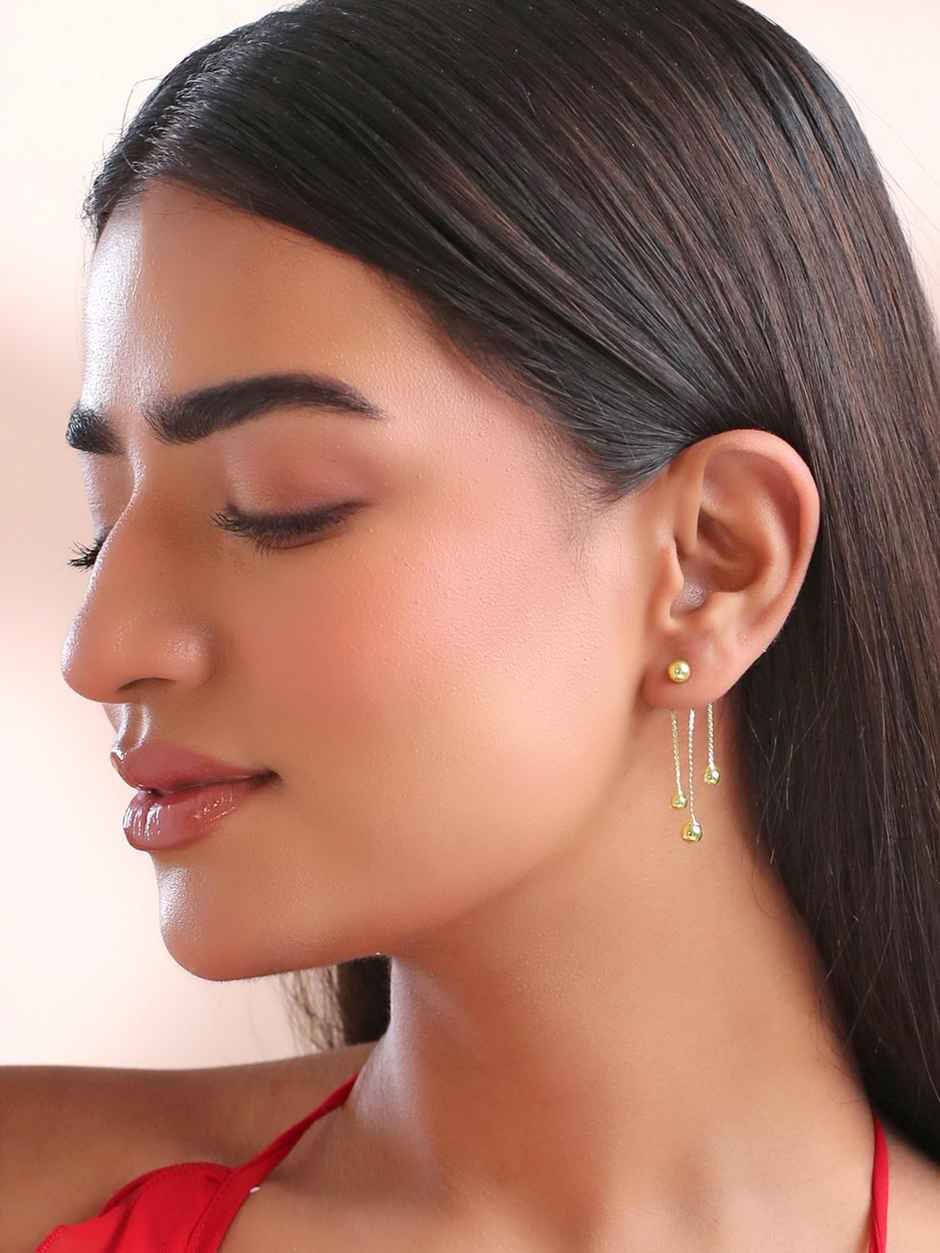 Yellow Chimes Drop Earrings for Women | Gold Plated Golden Earrings