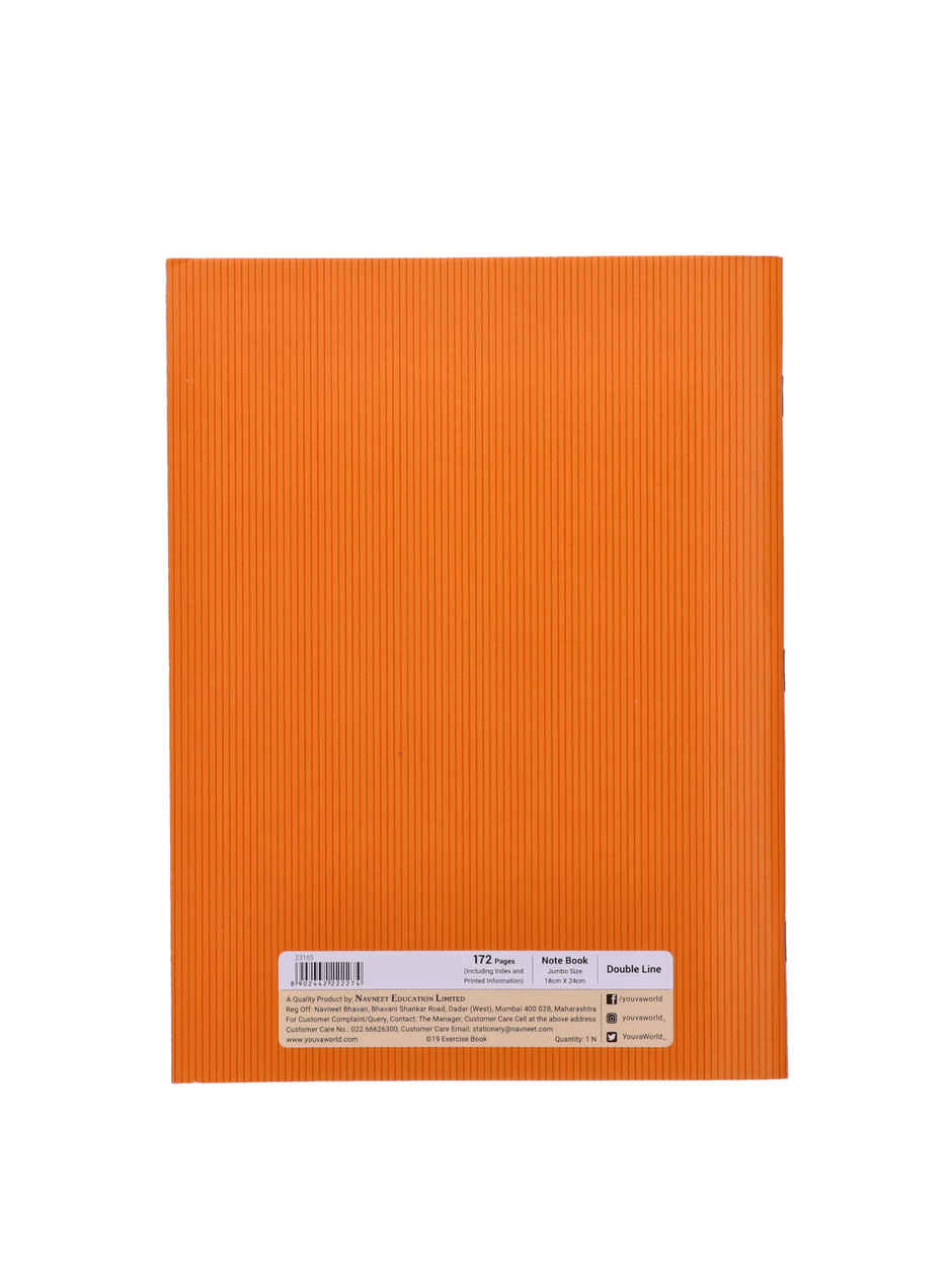 Navneet Youva | Brown Cover Double Line Soft Bound Notebook (18 cm x 24 cm, 172 Pages, Assorted)