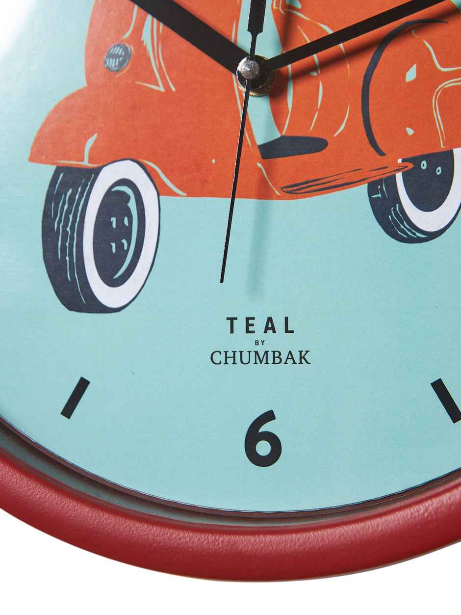 Teal By Chumbak | Scooting Around Wall Clock