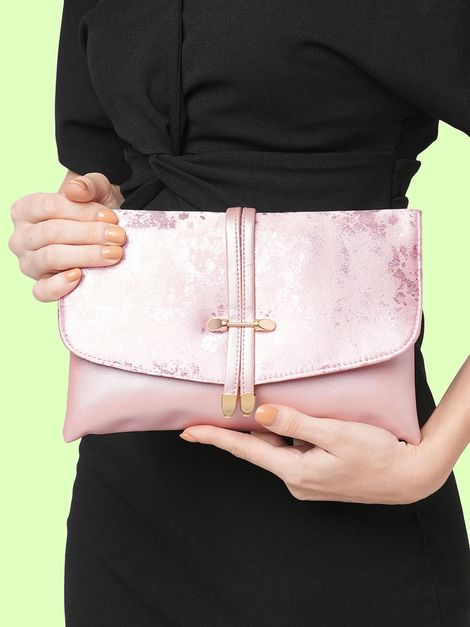 Lavie Women's Chirpy Envelope Clutch | Small | Light Pink