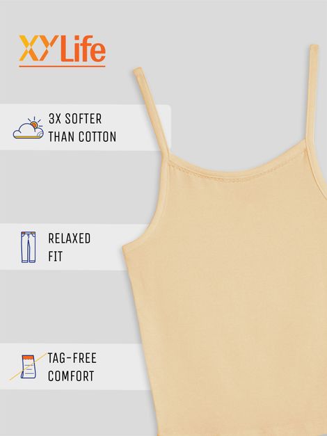 XY Life Slips for Girls, Tencel Modal, Antimicrobial - Black+Skin | 11-12Y| Pack Of 2