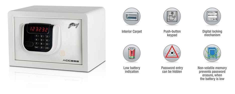 Godrej Security Solutions Access SEEC9060 Electronic Safe | 8 L| Ivory
