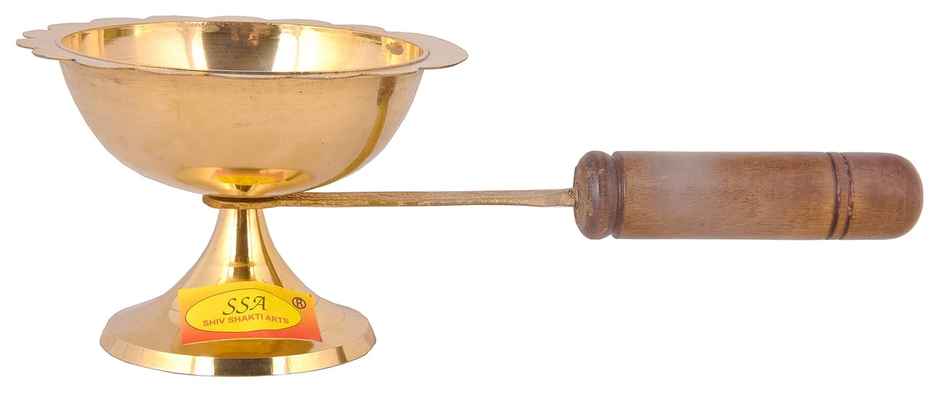 Chandar Dhoop Dani Brass with Wooden Handle | Chandar