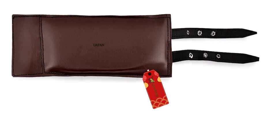 Uapan Brass Ghungroo Leather Pad With Strip 3 Line Pair, 30+31 - Assorted