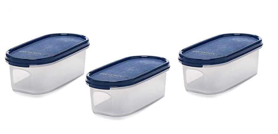 Signoraware Modular Storage Container | Set of 3 | Blue | Plastic Food Container