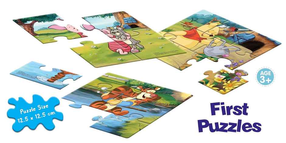 Frank Winnie The Pooh - A Set Of 3 First Puzzles - 4, 6 & 8 Pieces
