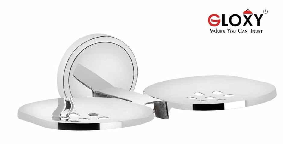 GLOXY Double Soap Holder for Bathroom Rust Proof Soap Stand Bathroom Accessories SS202