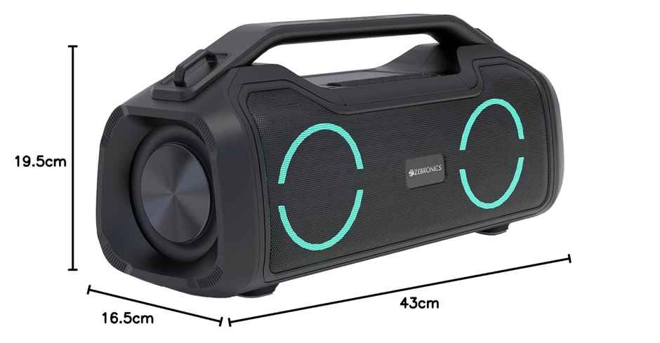 Zebronics Sound Feast 500 Bluetooth 5.0 Portable Speaker with 70W, 9H Backup,IPX5, Type C